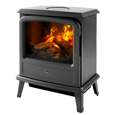 Dimplex Evandale 2000W Matt Slate Grey Cast Iron Effect Electric Stove (H)580Mm (W)440Mm