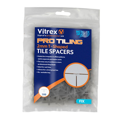 Vitrex Slts2500 Plastic 2Mm Tile Spacer, Pack Of 500