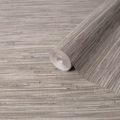 Fine Decor Stone Grasscloth Contemporary Textured Wallpaper