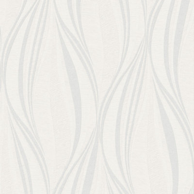 Boutique Tango White Geometric Silver Glitter Effect Shabby Chic Embossed Wallpaper