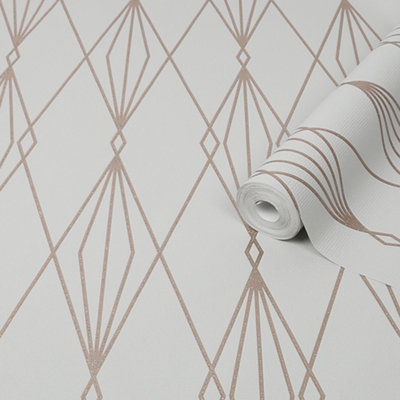 Superfresco Easy Ajuga Grey Metallic Effect Geometric Textured Wallpaper