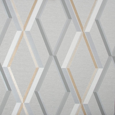 Superfresco Easy Prestige Grey Gold Effect Geometric Smooth Wallpaper