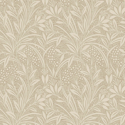 Laura Ashley Barley Neutral Leaf Smooth Wallpaper