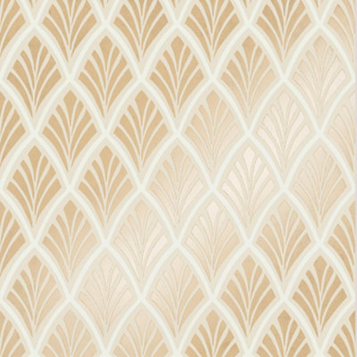 Laura Ashley Florin Gold Effect Geometric Smooth Wallpaper