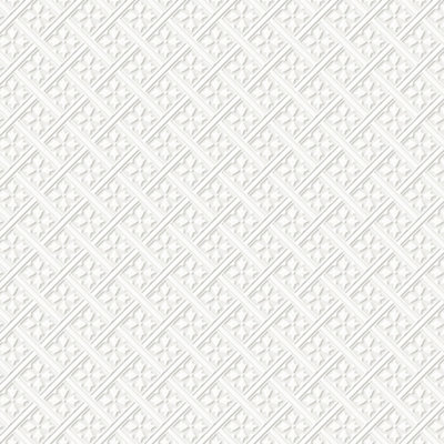 Laura Ashley Mr Jones White Geometric Smooth Wallpaper