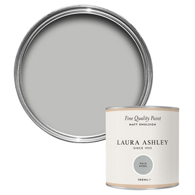 Laura Ashley Pale Steel Matt Emulsion Paint, 100Ml