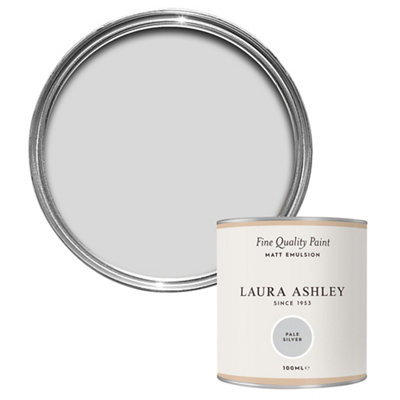 Laura Ashley Pale Silver Matt Emulsion Paint, 100Ml