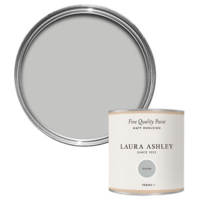 Laura Ashley Silver Matt Emulsion Paint, 100Ml