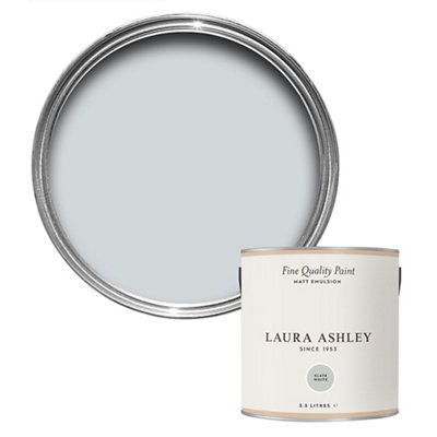 Laura Ashley Slate White Matt Emulsion Paint, 2.5L