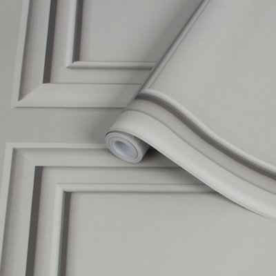 Superfresco Easy Grey Wood Effect Panel Smooth Wallpaper
