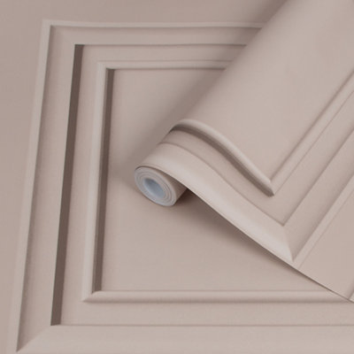 Superfresco Easy Blush Wood Effect Panel Smooth Wallpaper