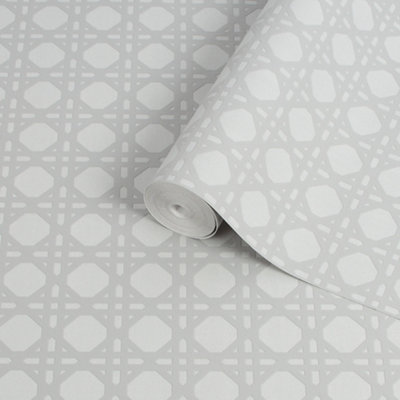 Superfresco Easy Grey Geometric Textured Wallpaper