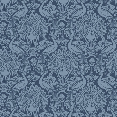 Laura Ashley Contemporary Dusky Seaspray Damask Smooth Wallpaper