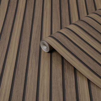Fresco Natural Wooden Slats Smooth Wallpaper