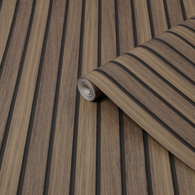 Fresco Wooden Slats Natural Smooth Wallpaper Sample