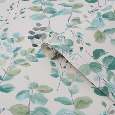 Sublime Watercolour Green Smooth Wallpaper Sample