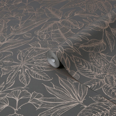 Boutique Paradise Brown Smooth Wallpaper Sample