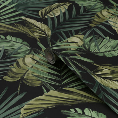 Fresco Palm House Green Smooth Wallpaper Sample