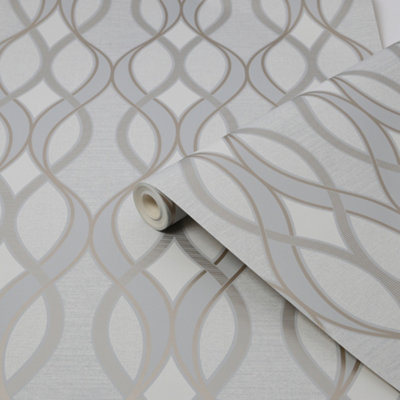 Sublime Ribbon Geometric Rose Gold Smooth Wallpaper Sample