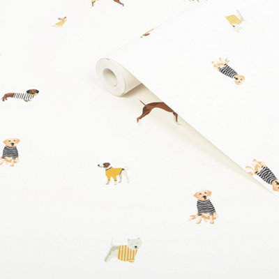 Joules Cream Harbour Dog Smooth Wallpaper