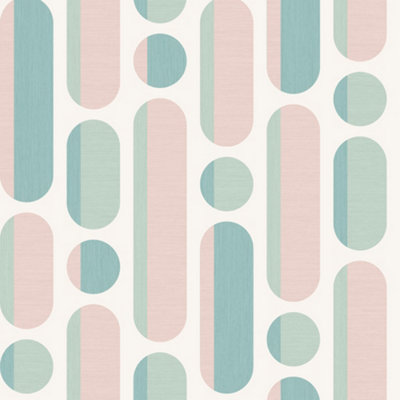 Envy Morse Rose & Sage Geometric Smooth Wallpaper Sample