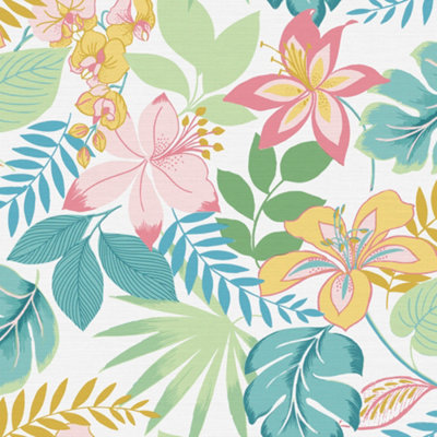 Envy So Exotic Day Floral Smooth Wallpaper Sample