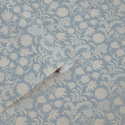 Laura Ashley Seaspray Floral Classic Smooth Wallpaper
