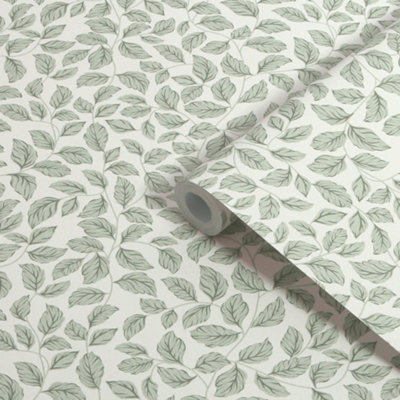 Superfresco Easy Sage Leaves Contemporary Smooth Wallpaper