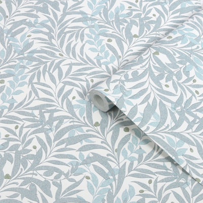 Superfresco Easy Blue Leaf Contemporary Smooth Wallpaper