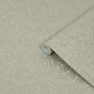 William Morris At Home Gilded Sage Acorn Classic Smooth Wallpaper