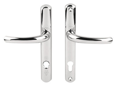 Yale Platinum Security Polished Chrome Effect Stainless Steel Curved Lock Door Handle