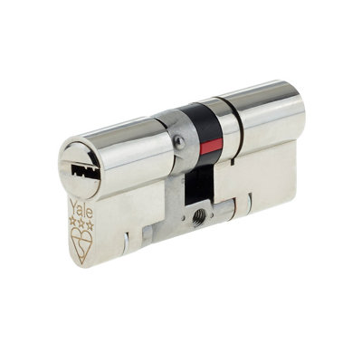 Yale Platinum Nickel-Plated Brass Single Euro Cylinder Lock 35/35, (L)70Mm
