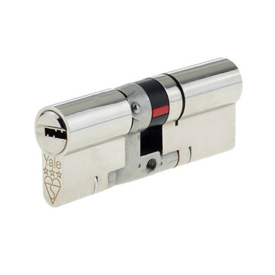 Yale Platinum Nickel-Plated Brass Single Euro Cylinder Lock 45/55, (L)95Mm
