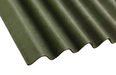 Coroline Green Corrugated Bitumen Sheet 950 x 2000mm - Size: 95 x 200 x 3.5cm - Wilko