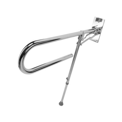 Croydex Chrome Effect Straight Support Wall-Mounted Grab Rail (L)850Mm