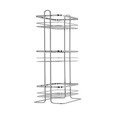 Croydex Free Standing Storage Steel Chrome Effect Storage Basket