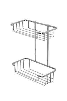 Croydex Screw To Wall Storage Steel Chrome Effect Storage Basket