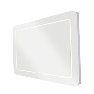 Croydex Flexi-Fix Chaumont Rectangular Wall-Mounted Bathroom & Wc Illuminated Contemporary Illuminated Mirror (H)60Cm (W)90Cm