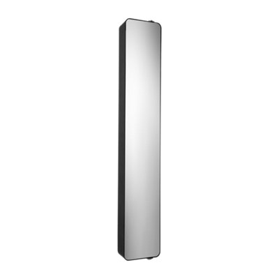 Croydex Arun Matt Black Single Bathroom Wall Cabinet With Mirrored Door (H)1232Mm (W)200Mm