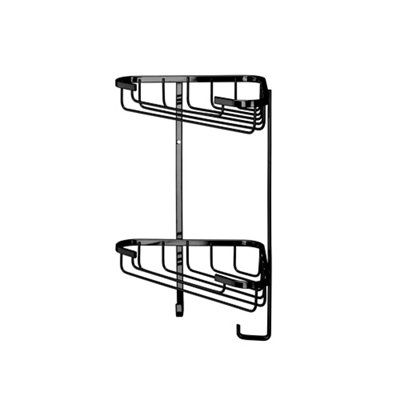 Croydex Black Mild Steel 2 Tier Corner Shower Basket (W)25Cm