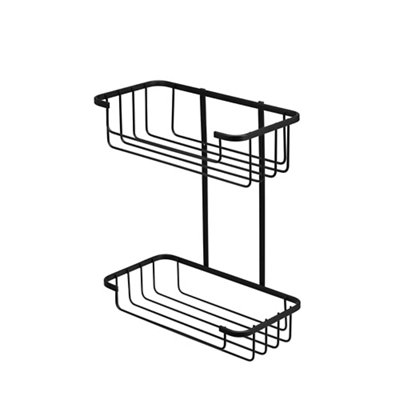 Croydex Black Mild Steel 2 Tier Shower Basket (W)25Cm