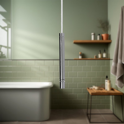 Croydex Pencil Chrome Effect Brass Light Pull