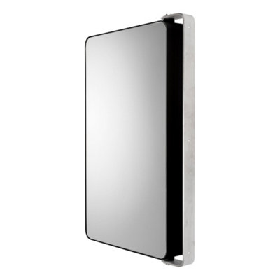 Croydex Arun Matt Black Single Bathroom Cabinet With Mirrored Door (H)632Mm (W)350Mm