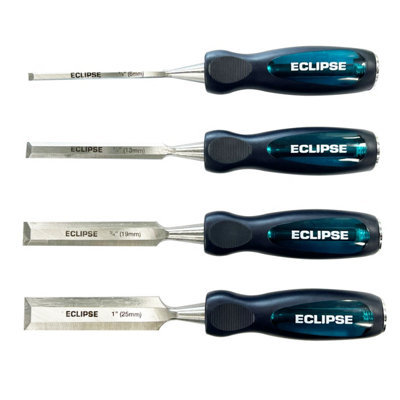 Eclipse Professional Tools Bevel Edge Wood Chisels Set (4 Piece) - Tt-Bewc4bce