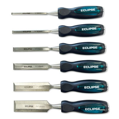 Eclipse Professional Tools Bevel Edge Wood Chisels Set (6 Piece) - Tt-Bewc6bce