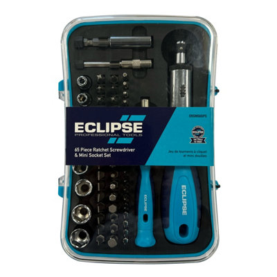 Eclipse Professional Tools Ratcheting Screwdriver & Bit Set (65 Piece)