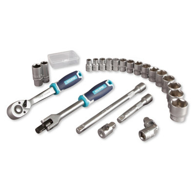 Eclipse Professional Tools 24 Piece Metric Mixed Ratchet Socket Set With Handles