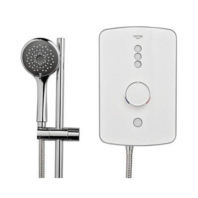 Triton Amala Gloss White Chrome Effect Manual Electric Shower, 8.5Kw