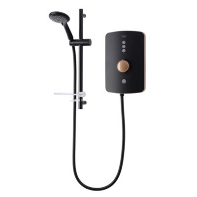 Triton Amala Black Brushed Copper Effect Manual Electric Shower, 9.5Kw
