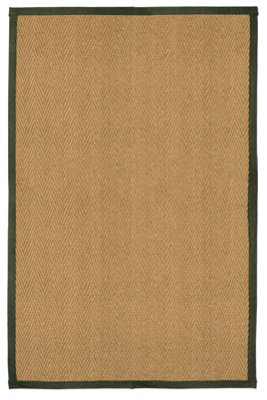 B&Q Brown, Green Herringbone Weave Medium Rug, (L)150Cm X (W)100Cm